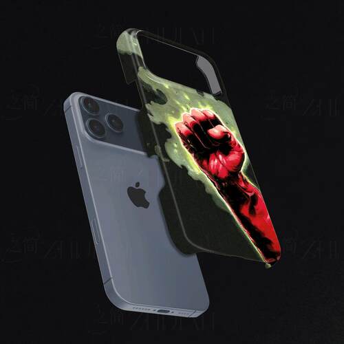红色发光铁拳磨砂磁吸手机壳大孔亮面硬壳适用苹果iphone18promax华为PURAXVIEW1加ACE3PRO华为NOVA10PRO