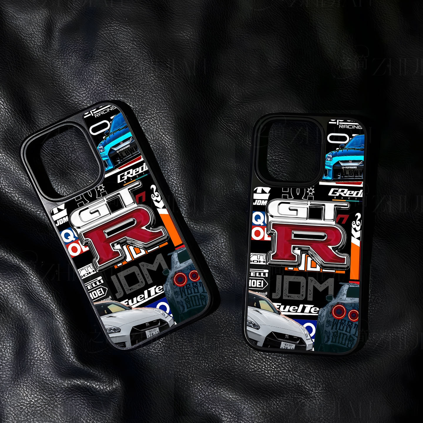 GTR改装车集手机壳大孔电镀黑框碳纤纹二合一磁吸适用苹果17promax华为MATE70PROPLUSPURA80ULTRAMATE60PROPL