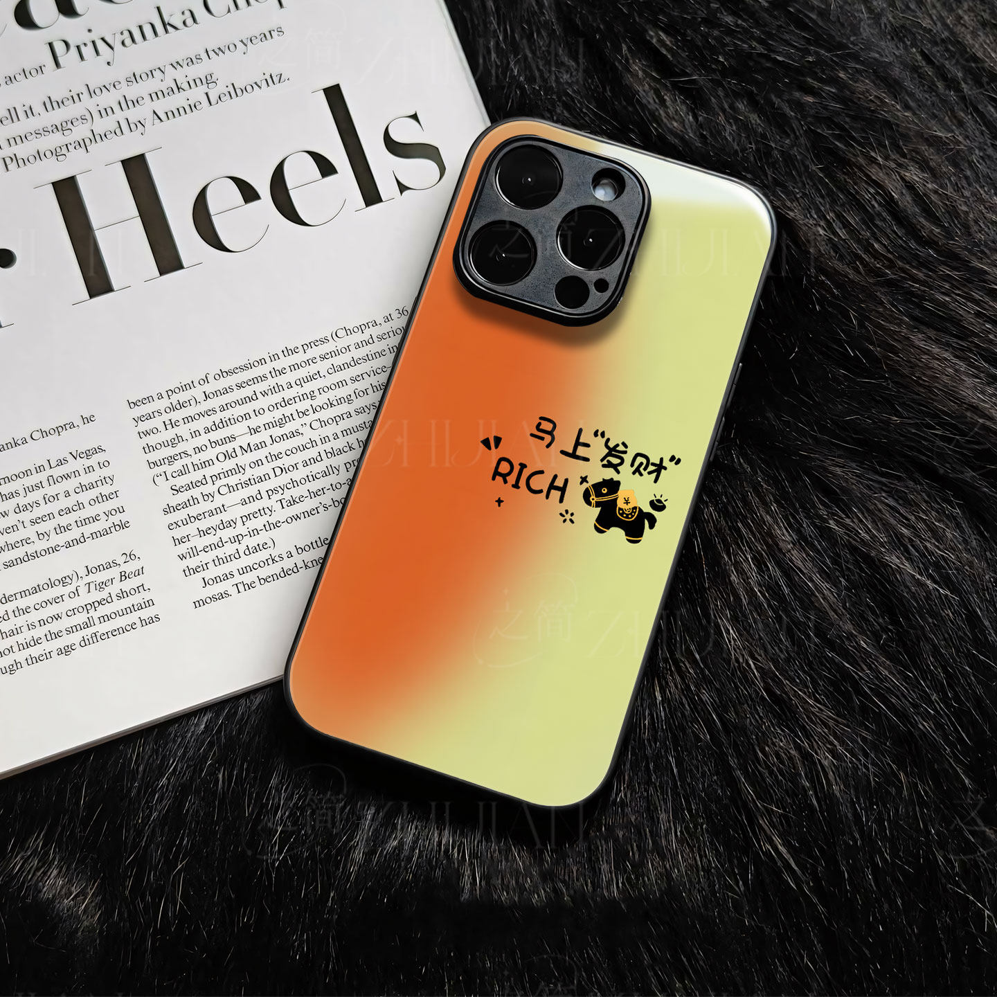 苹果17promax马上发财tu玻璃手机壳马年新年祝福有钱适用苹果华为VIVOS30PROMINIOPPOK13TURBOPRO荣耀300PROV