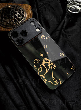 苹果17promax马上有钱e玻璃手机壳马年新年祝福有钱适用苹果华为荣耀MAGIC8PROFINDX8至尊小米15至尊OPPOK13T