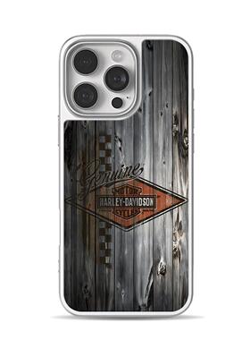 哈雷木板标志手机壳大孔电镀黑框碳纤纹二合一磁吸适用苹果17promax华为PURA70ULTRAPURA70PROPLUS小米15PRO