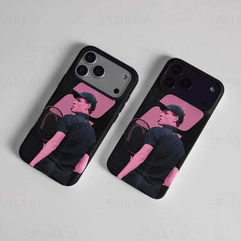 辛纳网球选手磨砂磁吸手机壳大孔亮面硬壳适用苹果iphone18promax华为PURAXVIEW华为MATE50PROOPPOFINDX8S