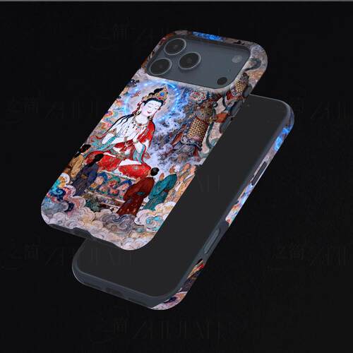 观音天龙壁画磨砂磁吸手机壳大孔亮面硬壳适用苹果iphone18promax华为PURAXVIEW1加15T1加ACE3V