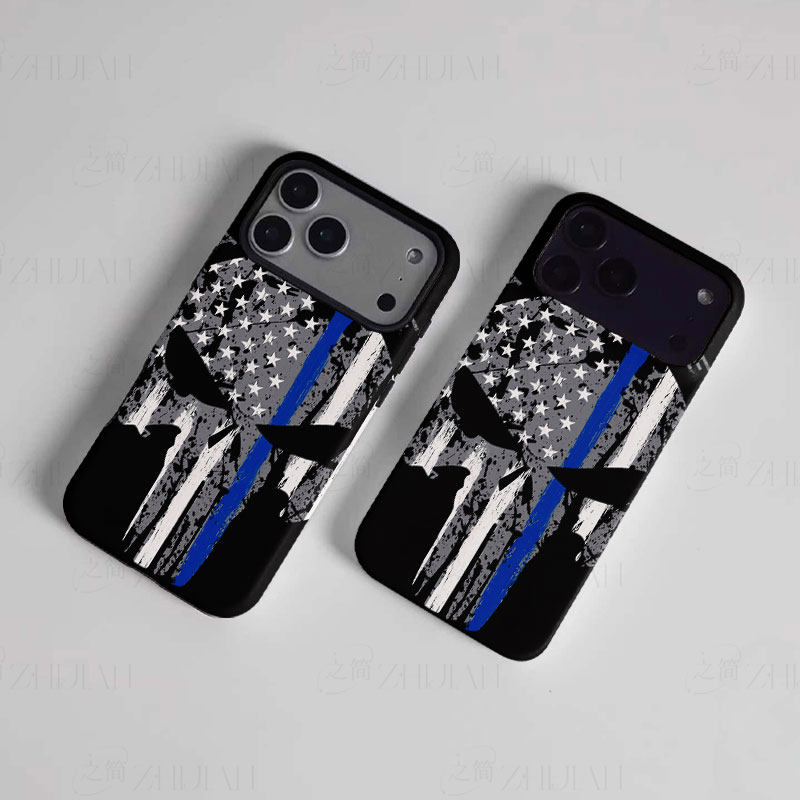 细蓝线惩罚者磨砂磁吸手机壳大孔亮面硬壳适用苹果iphone18promax华为PURAXVIEW荣耀MAGIC6PRO1加13T
