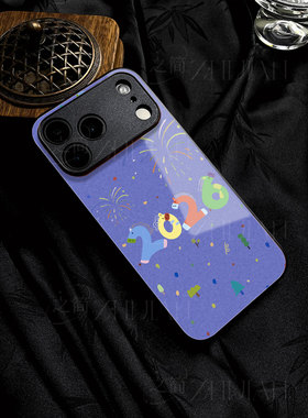 苹果17promax马年烟花玻璃手机壳马年新年祝福有钱适用苹果华为畅享80PROFINDX9PROIQOONEO10PROPLUSOPPOK13T