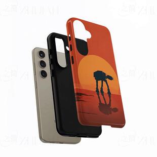 星战机甲落日磨砂磁吸手机壳大孔亮面硬壳适用苹果iphone18promax华为PURAXVIEW华为NOVA11SE荣耀X70I