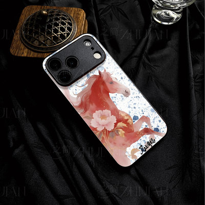 苹果17promax马上有福d玻璃手机壳马年新年祝福有钱适用苹果华为荣耀300PRO一加ACE5至尊版VIVOY300T麦芒40