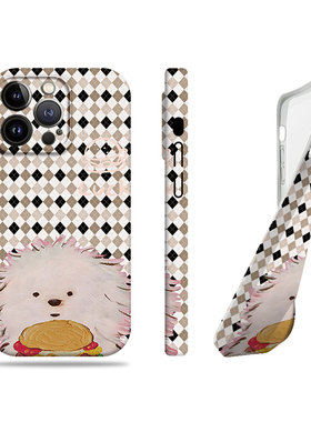 苹果17promax狗狗薯条汉堡菲林情侣手机壳适用苹果华为VIVOX200PROMINIVIVOS19PRO一加ace6红米NOTE14PROPLUS