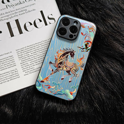 苹果17promax祥云马玻璃手机壳马年新年祝福有钱适用苹果华为FINDX9PROOPPOA6PRO红米TURBO4PROmate80pro