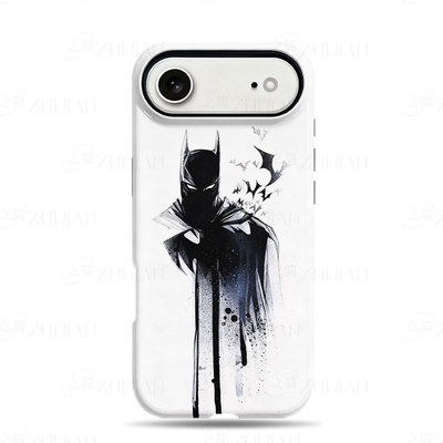 水墨蝙蝠侠磨砂磁吸手机壳大孔亮面硬壳适用苹果iphone18promax华为PURAXVIEW红米K90MAX1加TURBO6