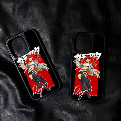 红发持剪少女手机壳大孔电镀黑框碳纤纹二合一磁吸适用苹果17promax华为P60PROMATE70PROPLUSPURA80PROPLUS