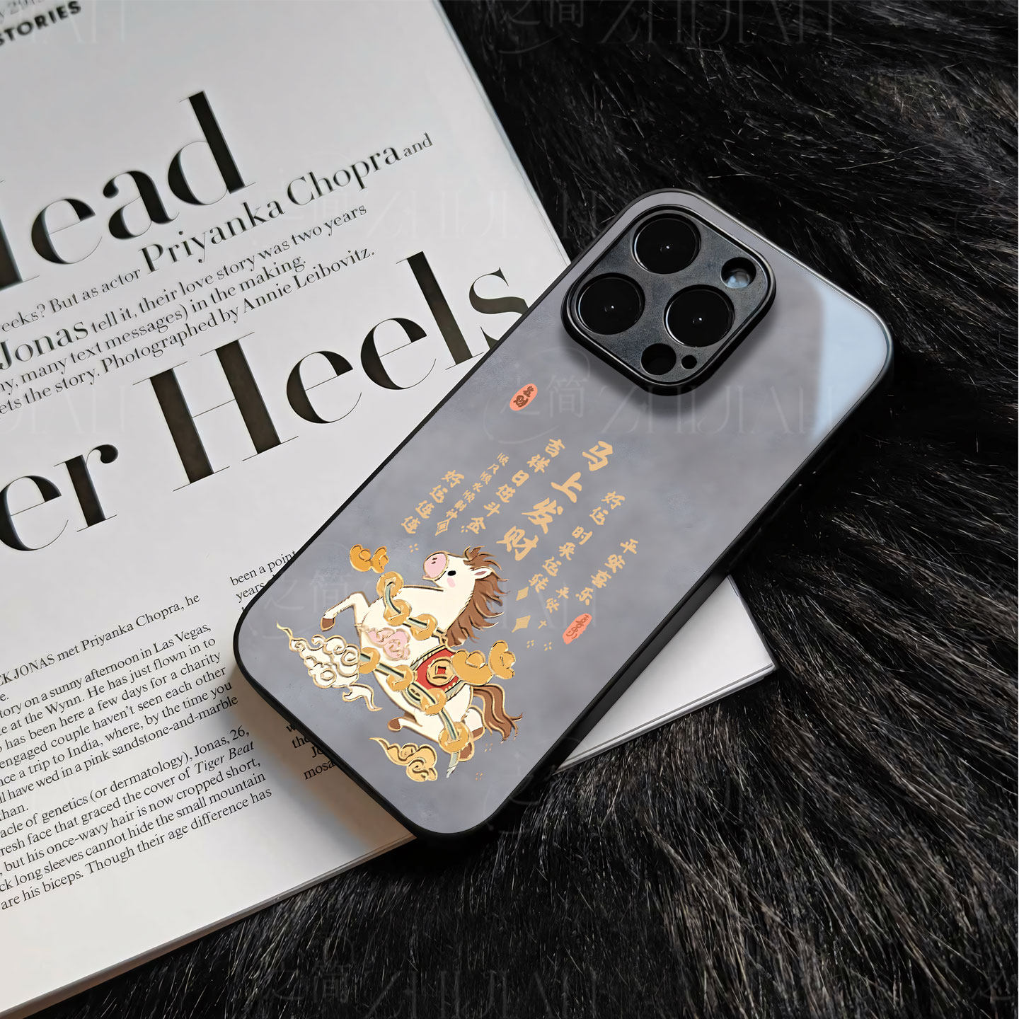 苹果17promax马上发财玻璃手机壳马年新年祝福有钱适用苹果华为三星S25PLUSOPPOA6PRO畅享80PROFINDX9PRO