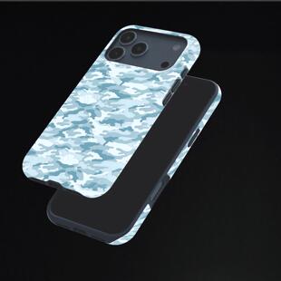 蓝白迷彩硬壳磨砂磁吸手机壳适用苹果iphone17promax华为FINDX8至尊OPPOFINDX9PROFINDX8PRO小米15PRO