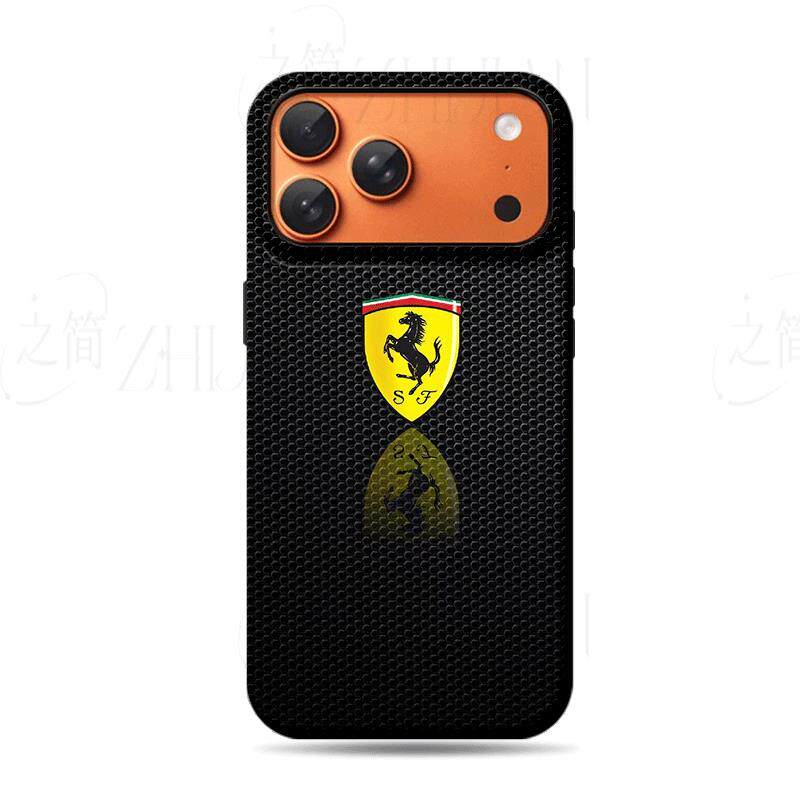 法拉利车标磨砂磁吸手机壳大孔亮面硬壳适用苹果iphone18promax华为PURAXVIEW红米TURBO4PRO红米K80PRO