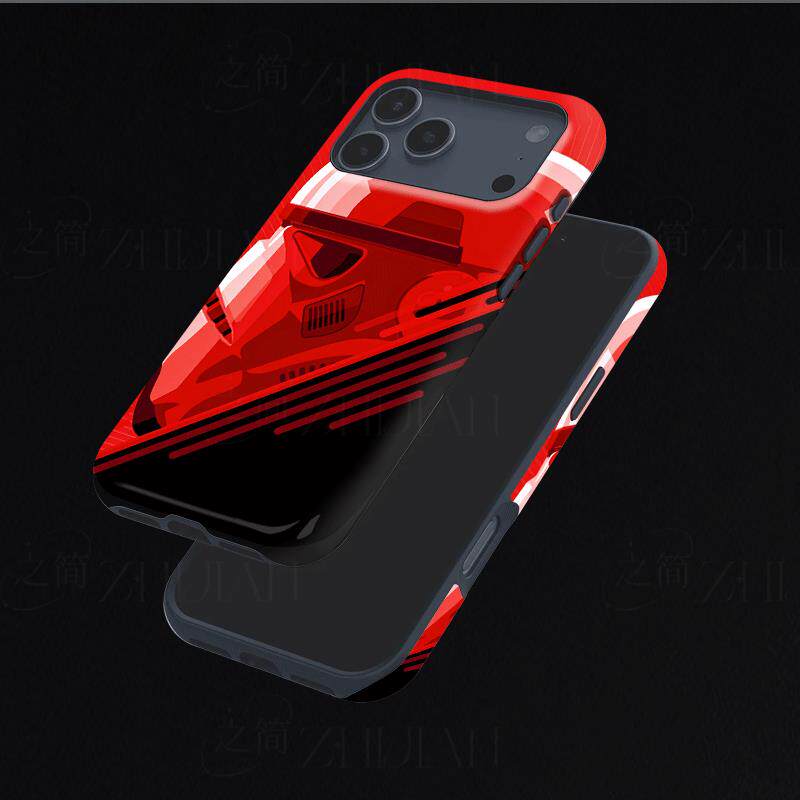 红暴风兵头盔磨砂磁吸手机壳大孔亮面硬壳适用苹果iphone18promax华为PURAXVIEW红米TURBO4PRO小米15PRO