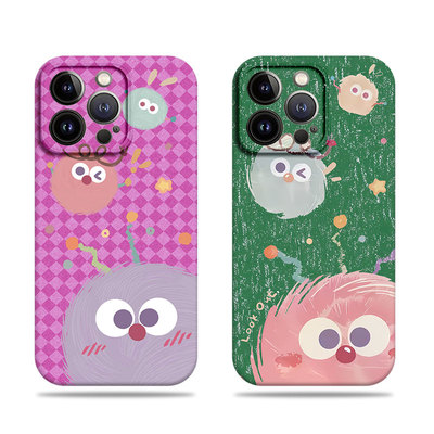 苹果17promax三只煤球菲林情侣手机壳适用苹果华为IQOONEO9红米K60E三星S24PLUS畅享60PRO荣耀500pro