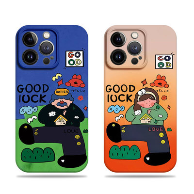 苹果17promax插画大叔女孩菲林情侣手机壳适用苹果华为一加ace6FINDX7ULTRA真我14proOPPORENO14PROP80ULTRA