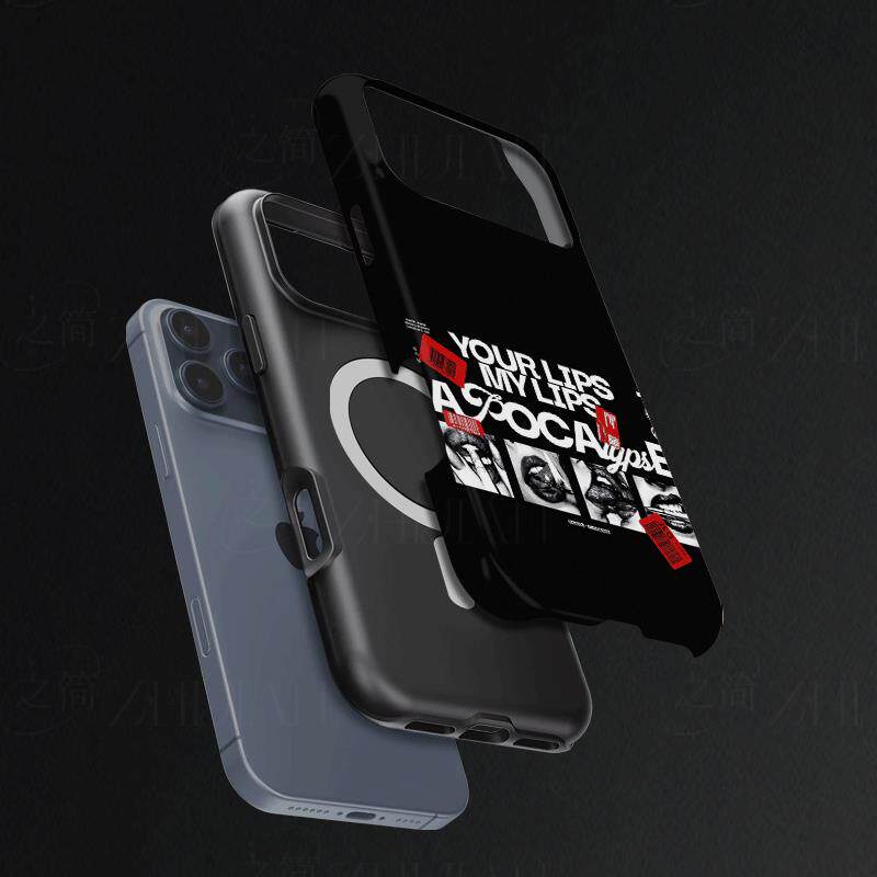 潮酷嘴唇磨砂磁吸手机壳大孔亮面硬壳适用苹果iphone18promax华为PURAXVIEW华为PURA80ULTRAOPPOFINDX8ULTRA