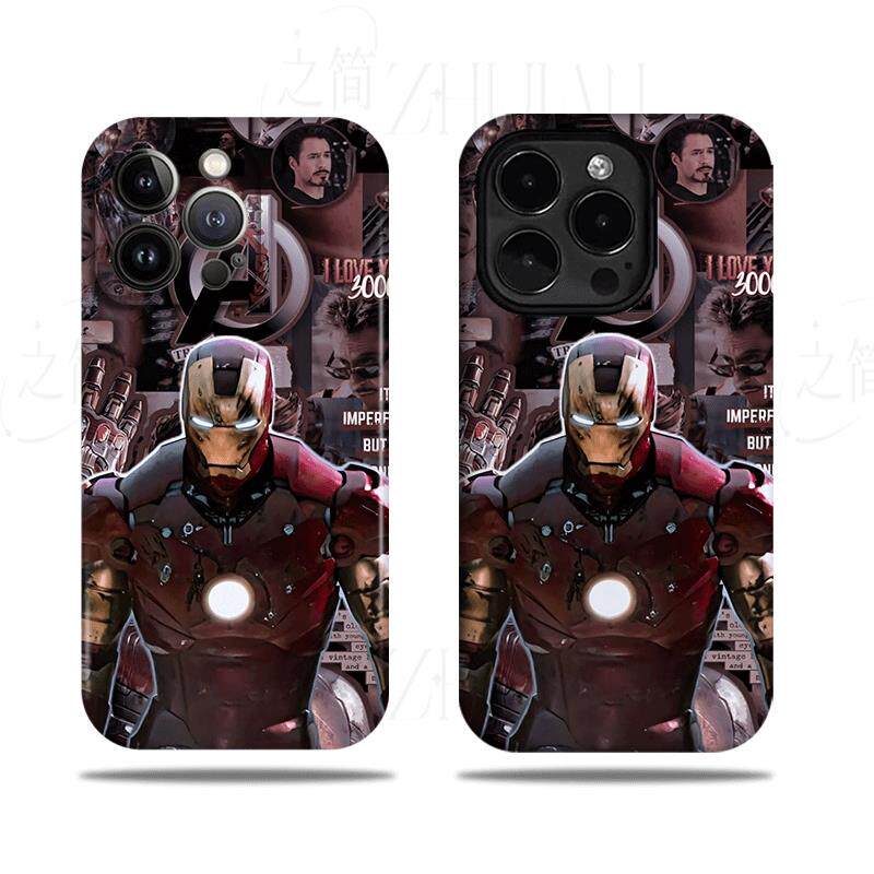钢铁侠拼贴画磨砂磁吸手机壳大孔亮面硬壳适用苹果iphone18promax华为PURAXVIEW1加13T荣耀MAGIC4PRO