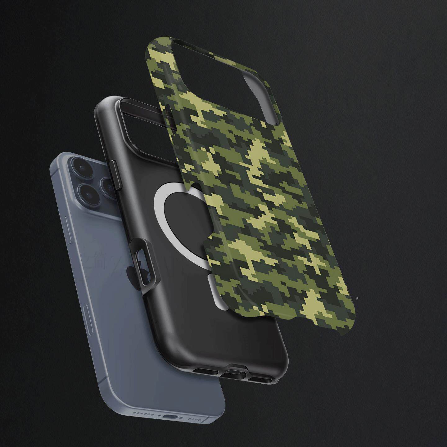 像素迷彩硬壳磨砂磁吸手机壳适用苹果iphone17promax华为OPPOFINDX9PRO三星S25ULTRA荣耀MAGIC8PROVIVOX200S