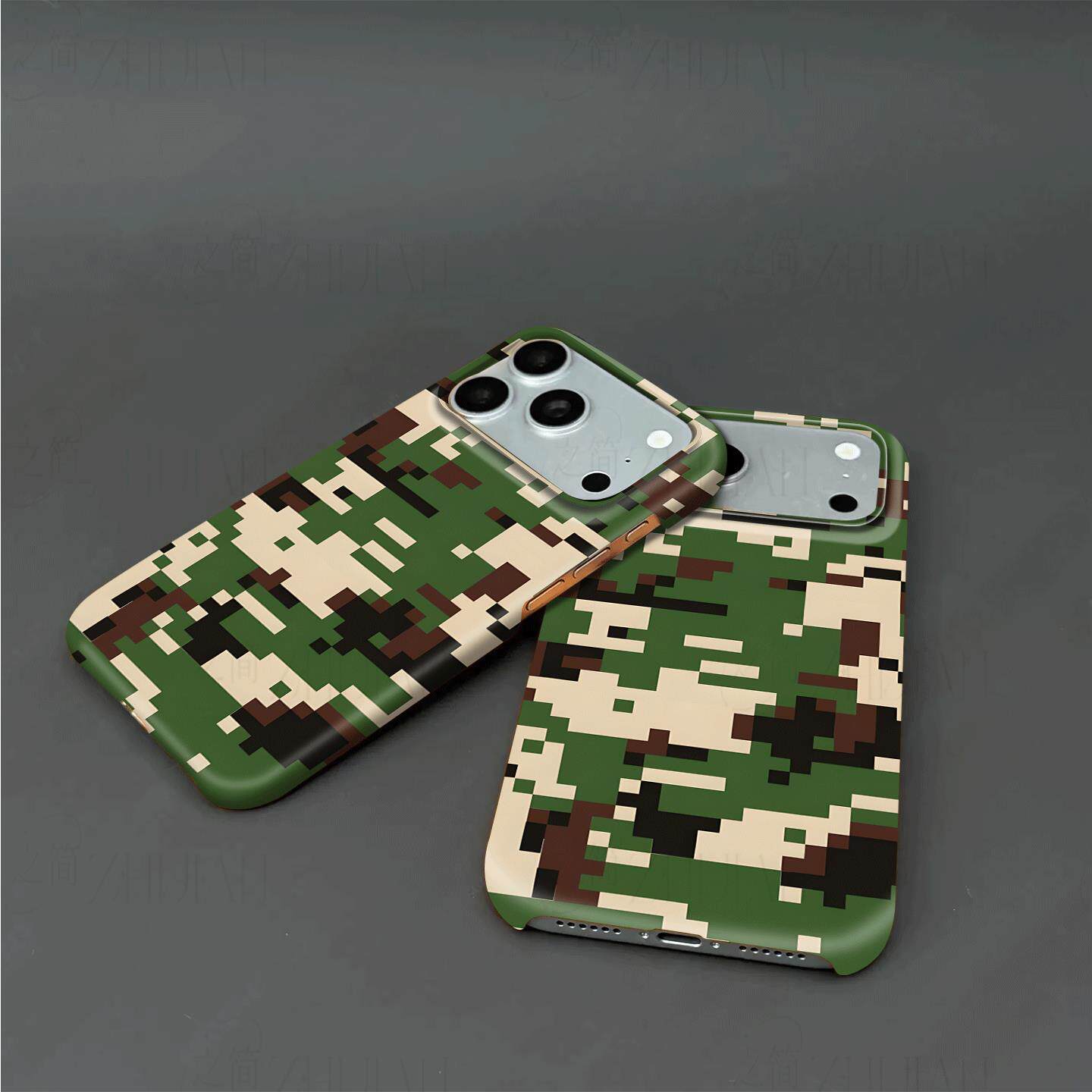 像素迷彩纹硬壳磨砂磁吸手机壳适用苹果iphone17promax华为FINDX8PRO荣耀MAGIC8PROMATE60PRO荣耀500pro