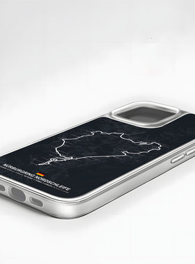 纽北赛道地图手机壳大孔电镀黑框碳纤纹二合一磁吸适用苹果17promax华为小米14PROPURA80PROPLUSPURA70ULTRA