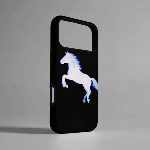 蓝光奔马剪影磨砂磁吸手机壳大孔亮面硬壳适用苹果iphone18promax华为PURAXVIEWIQOOZ11TURBO荣耀MAGIC5PRO