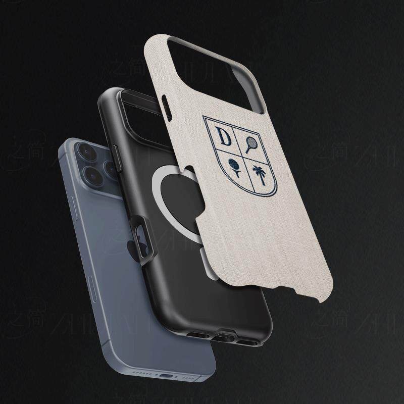D标刺绣徽章磨砂磁吸手机壳大孔亮面硬壳适用苹果iphone18promax华为PURAXVIEWIQOONEO9华为NOVA12ULTRA