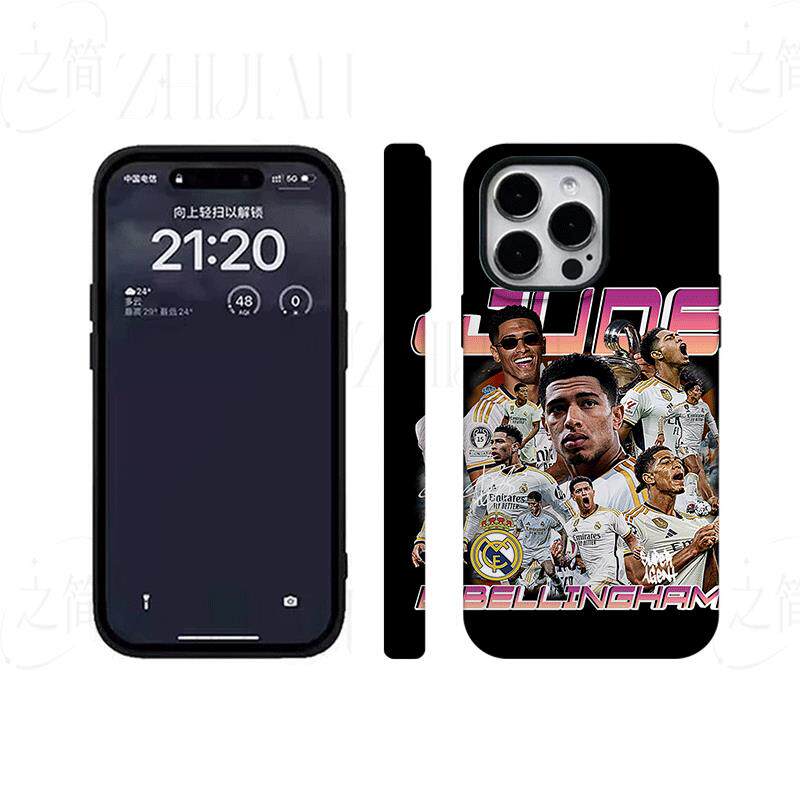 贝林厄姆皇马磨砂磁吸手机壳大孔亮面硬壳适用苹果iphone18promax华为PURAXVIEWVIVOS18PRO华为MATE30PRO