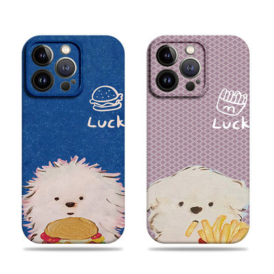 苹果17promax狗狗薯条汉堡菲林情侣手机壳适用苹果华为荣耀200PROVIVOY300PRO真我gt8pro红米TURBO3NOVA12PRO