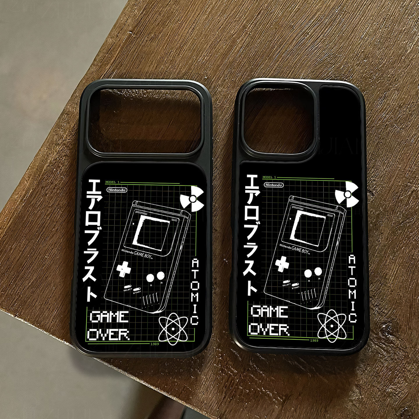 GB游戏机图手机壳大孔电镀黑框碳纤维二合一玻璃适用苹果17promax华为PURA70ULTRAPURA70PROPLUS小米14PRO