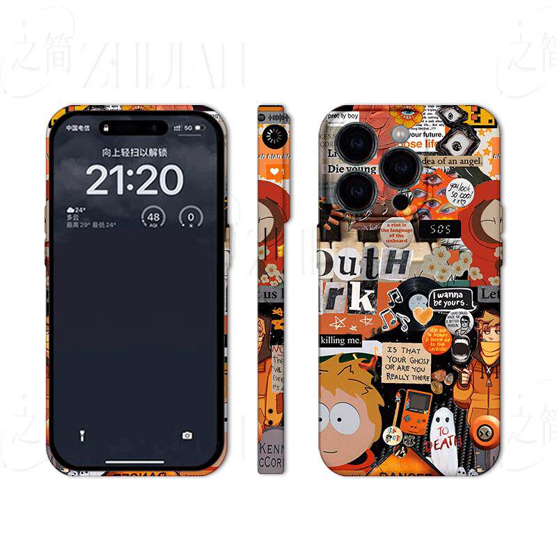 南方公园拼贴磨砂磁吸手机壳大孔亮面硬壳适用苹果iphone18promax华为PURAXVIEW1加ACE6至尊版IQOOZ9X