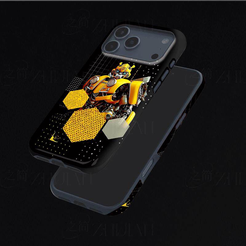 大黄蜂机甲磨砂磁吸手机壳大孔亮面硬壳适用苹果iphone18promax华为PURAXVIEW小米CIVI5PRO荣耀WIN