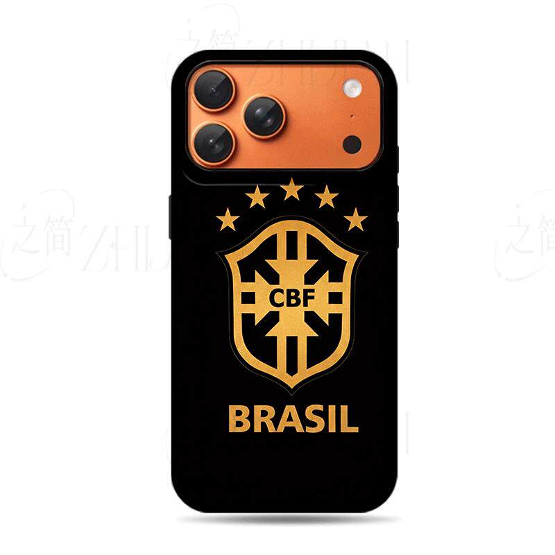 五星巴西队徽磨砂磁吸手机壳大孔亮面硬壳适用苹果iphone18promax华为PURAXVIEWPROMAX11/12/红米NOTE15PROPL