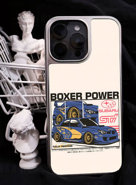 斯巴鲁赛车手机壳大孔电镀黑框碳纤纹二合一磁吸适用苹果17promax华为PURA80PROPLUSPURA80ULTRAPURA70PROPLU