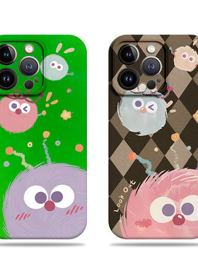 苹果17promax三只煤球菲林情侣手机壳适用苹果华为VIVOX200PROMINIP80ULTRAP80PROVIVOX100S小米14PRO