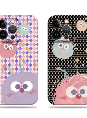 苹果17promax三只煤球菲林情侣手机壳适用苹果华为红米K60EP80ULTRAOPPORENO13PROVIVOY500荣耀400PRO