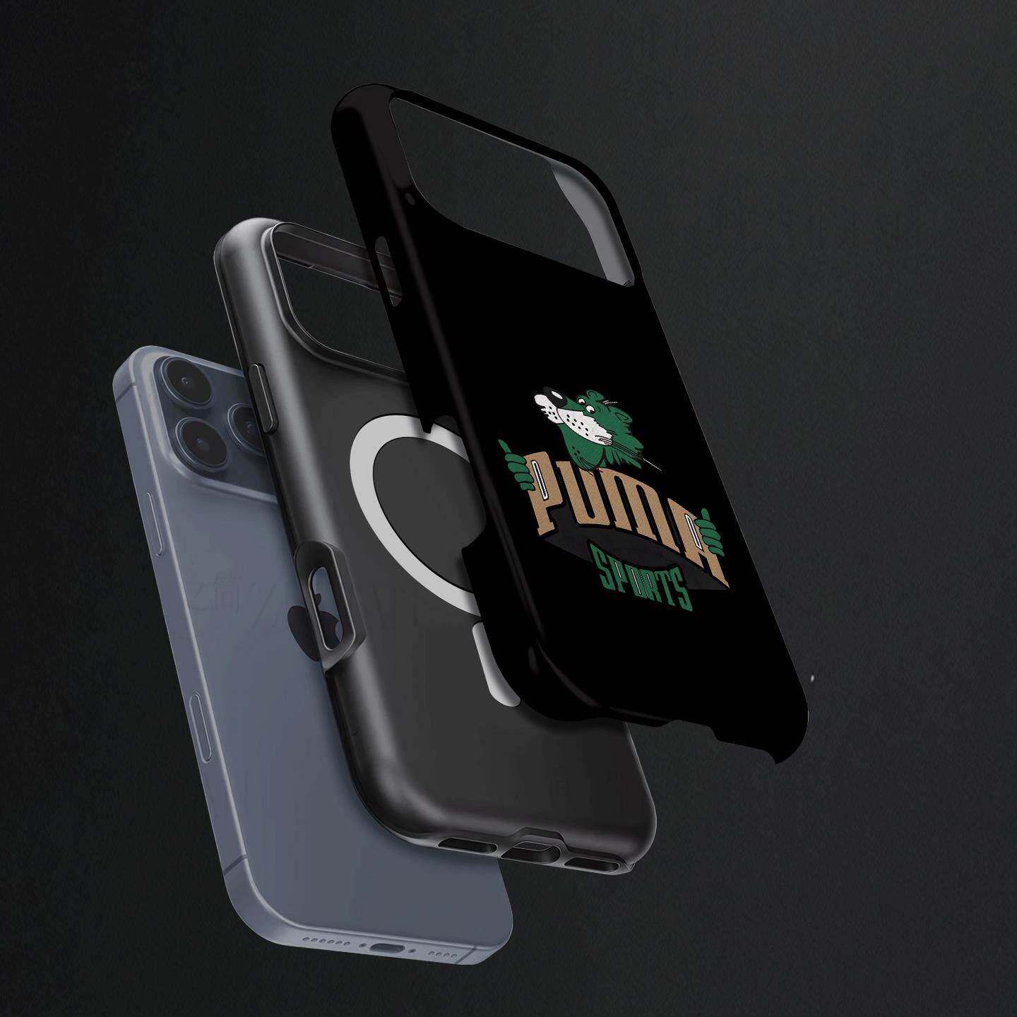 彪马卡通标志硬壳磨砂磁吸手机壳适用苹果iphone17promax华为小米14pro荣耀500proP70ULTRAP80ULTRA