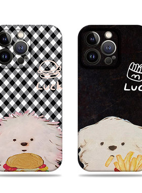 苹果17promax狗狗薯条汉堡菲林情侣手机壳适用苹果华为OPPOA97VIVOY300IQOONEO10PROPLUSMATE50PRONOVA13PRO