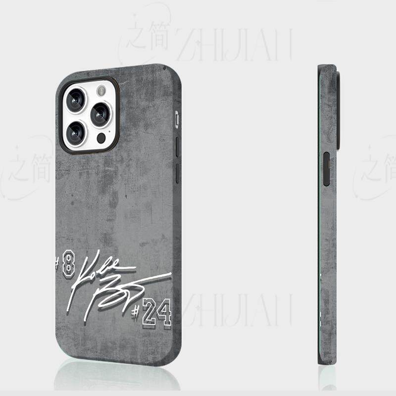 科比签名磨砂磁吸手机壳大孔亮面硬壳适用苹果iphone18promax华为PURAXVIEWOPPORENO15COPPOFINDX6PRO
