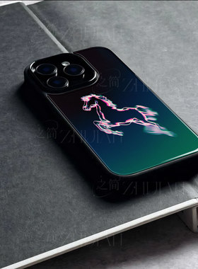 苹果17promax光绘奔马玻璃手机壳马年新年祝福有钱适用苹果华为一加ACE5竞速版OPPOA6PROVIVOY500OPPORENO15P