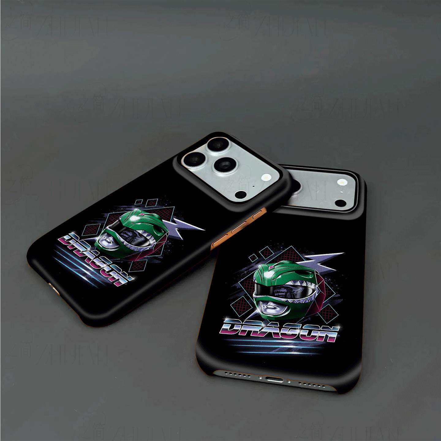 绿龙战士头盔硬壳磨砂磁吸手机壳适用苹果iphone17promax华为OPPOFINDX9PROMATE80PROMAX小米17PROMAXP80ULTR