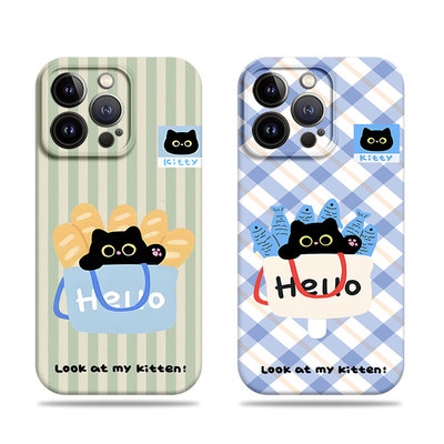 苹果17promax猫咪面包鱼菲林情侣手机壳适用苹果华为麦芒40VIVOX100ULTRAP80PRO小米13ULTRA小米CIVI5PRO