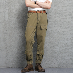 非rrl 男咔叽日系复古飞行员地勤休闲裤 西里布全棉重磅甲板工装 裤