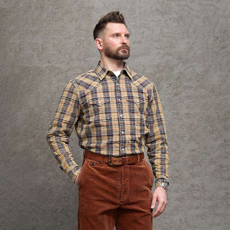 西里布美式经典复古格子长袖衬衫休闲百搭水洗拔染衬衣外套男新款,男装,衬衫,淘宝优惠券,粉丝福利购,淘宝优惠卷