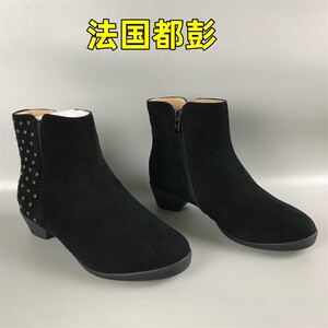 其他通勤时装靴粗跟；羊皮革女靴