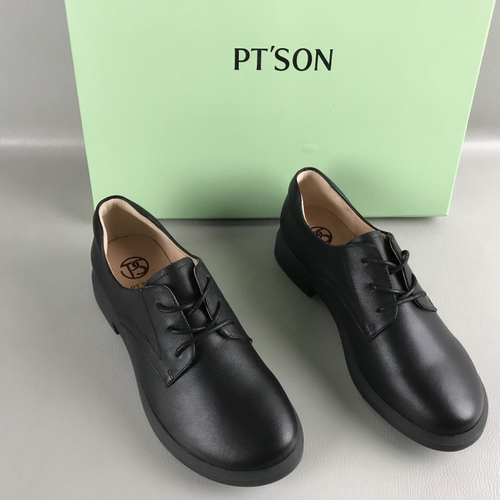 PT'SON/百田森正品女鞋断码撤柜春秋系带通勤百搭工作鞋牛皮单鞋