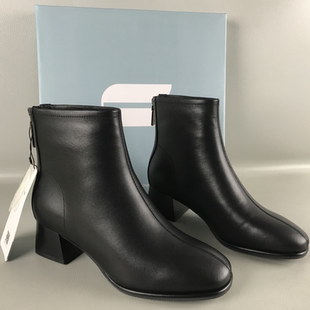 comely康莉正品女靴断码撤柜冬季真牛皮高跟棉靴厚绒里保暖时装靴