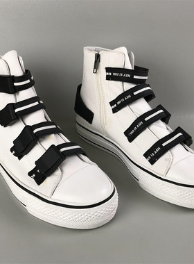 35.41码瑕疵鞋品牌断码清仓撤柜春秋魔术贴平底高帮鞋休闲单鞋女