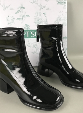 34.35码PT'SON百田森女靴断码撤柜秋冬英伦风切尔西靴百搭短筒靴